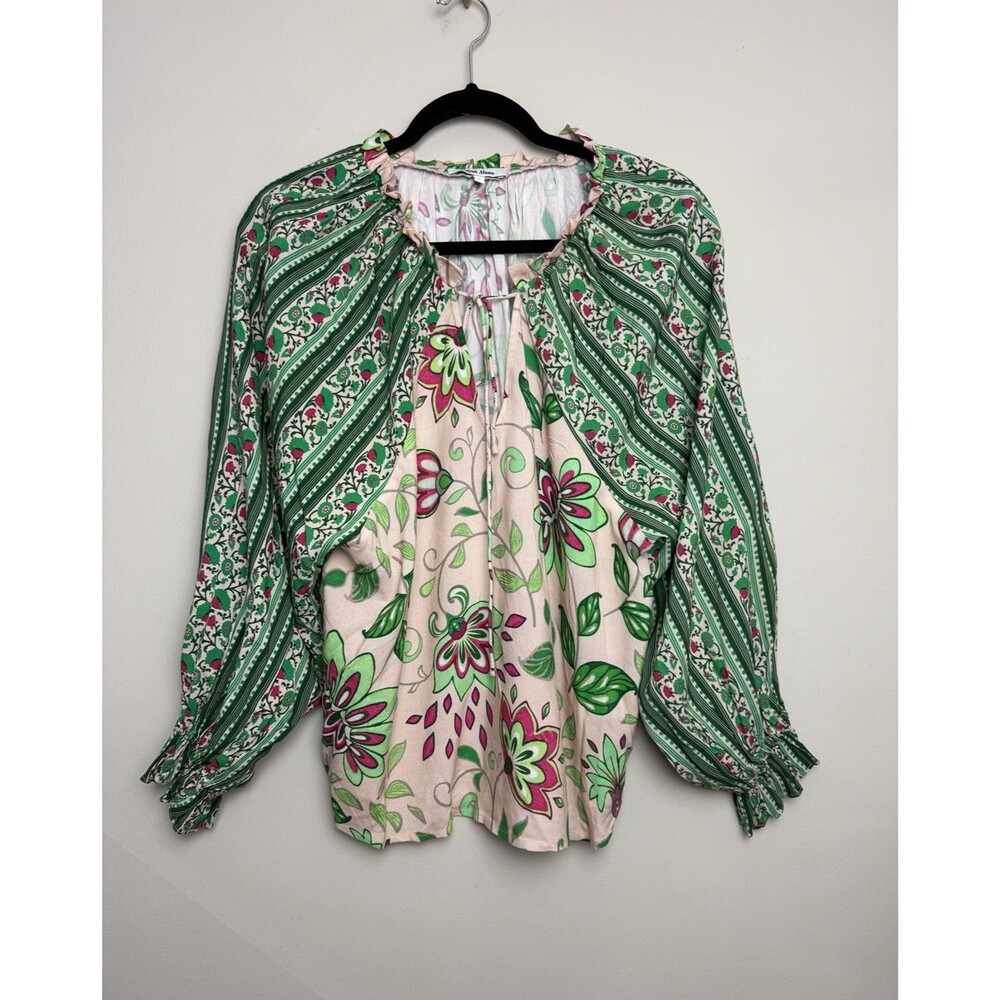 Anthropologie Womens Celina Moon Top Size Small Printed Blouse Shirt